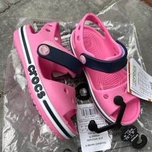New Crocs Girls Bayaband Sandals Pink/Blue
